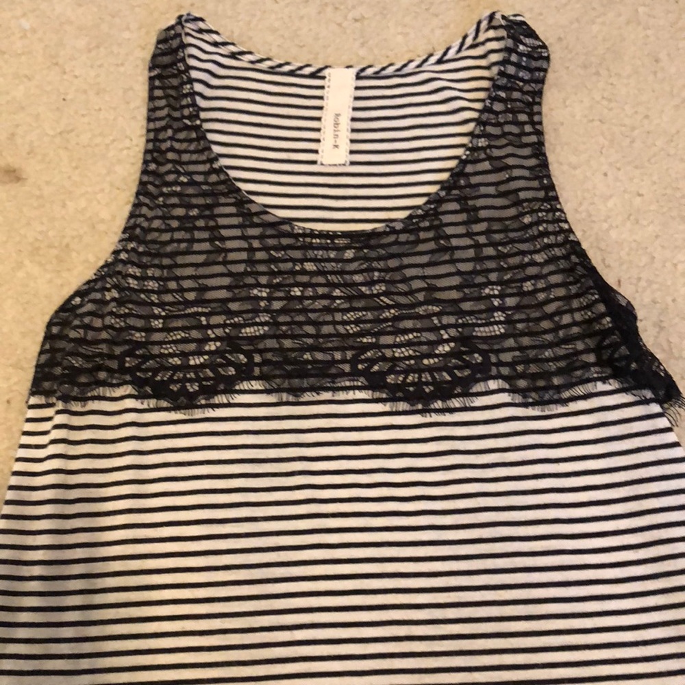 Black and white stripped tank top